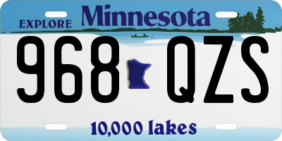 MN license plate 968QZS