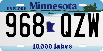 MN license plate 968QZW
