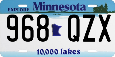 MN license plate 968QZX