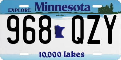 MN license plate 968QZY