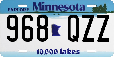 MN license plate 968QZZ