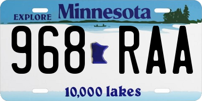 MN license plate 968RAA