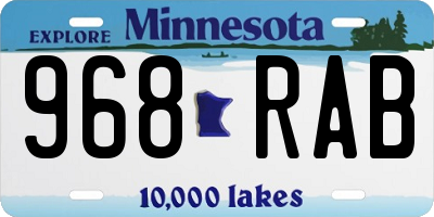 MN license plate 968RAB