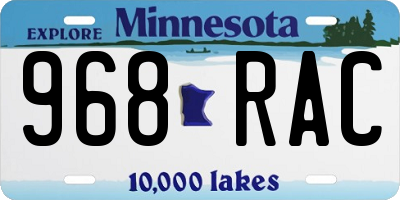 MN license plate 968RAC