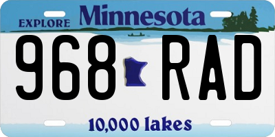 MN license plate 968RAD