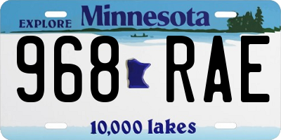 MN license plate 968RAE