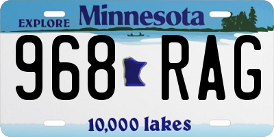 MN license plate 968RAG