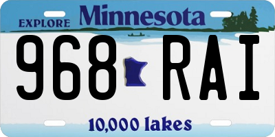 MN license plate 968RAI