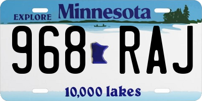 MN license plate 968RAJ