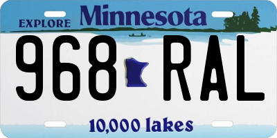 MN license plate 968RAL