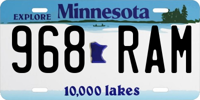 MN license plate 968RAM
