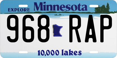 MN license plate 968RAP