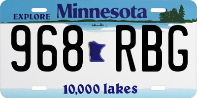 MN license plate 968RBG