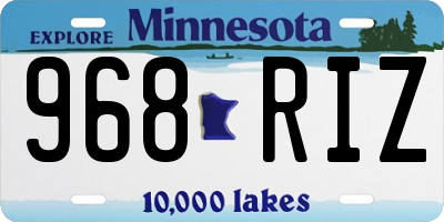 MN license plate 968RIZ