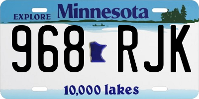 MN license plate 968RJK