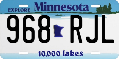 MN license plate 968RJL