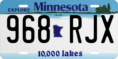 MN license plate 968RJX