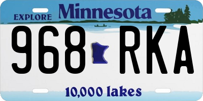 MN license plate 968RKA
