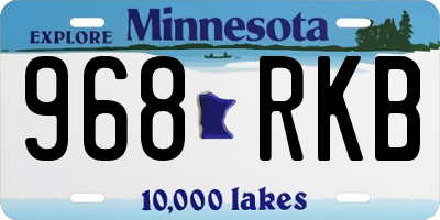MN license plate 968RKB