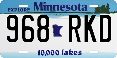 MN license plate 968RKD