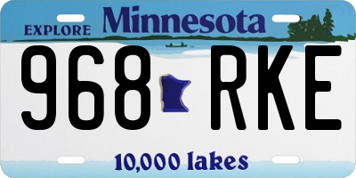 MN license plate 968RKE