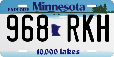 MN license plate 968RKH