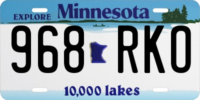 MN license plate 968RKO