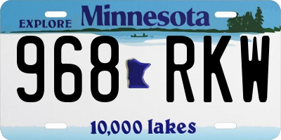 MN license plate 968RKW