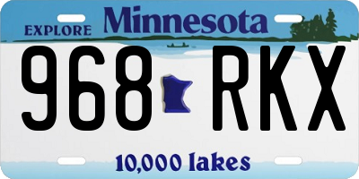 MN license plate 968RKX