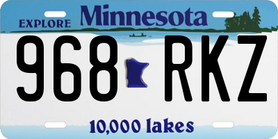 MN license plate 968RKZ