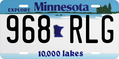 MN license plate 968RLG