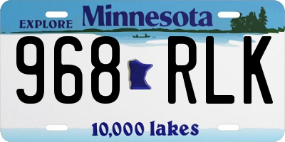 MN license plate 968RLK