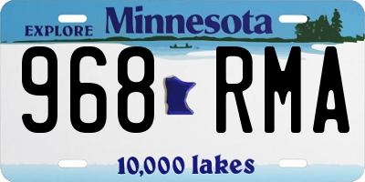 MN license plate 968RMA