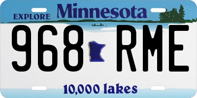 MN license plate 968RME