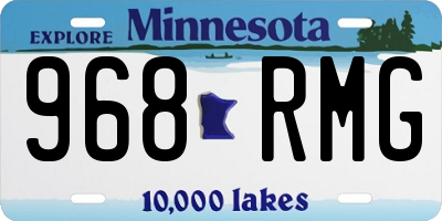 MN license plate 968RMG