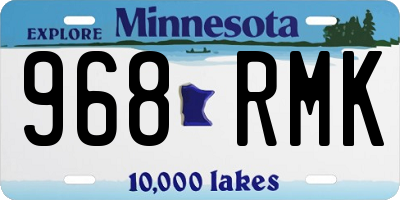 MN license plate 968RMK