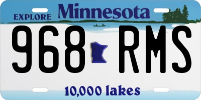 MN license plate 968RMS