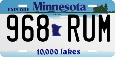MN license plate 968RUM