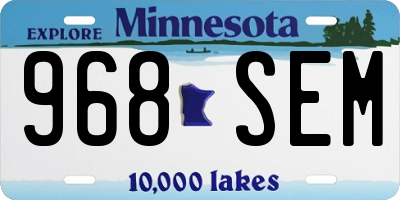 MN license plate 968SEM