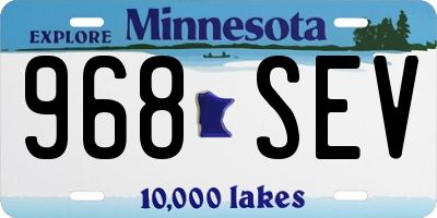 MN license plate 968SEV