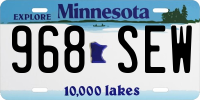 MN license plate 968SEW