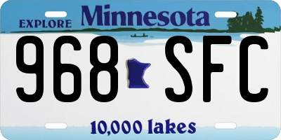 MN license plate 968SFC