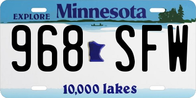 MN license plate 968SFW