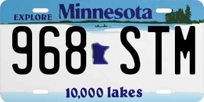 MN license plate 968STM