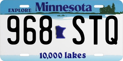 MN license plate 968STQ