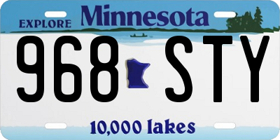 MN license plate 968STY