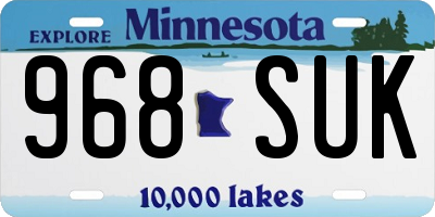MN license plate 968SUK