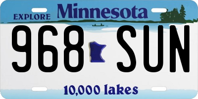 MN license plate 968SUN