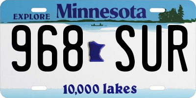 MN license plate 968SUR