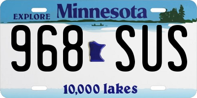 MN license plate 968SUS